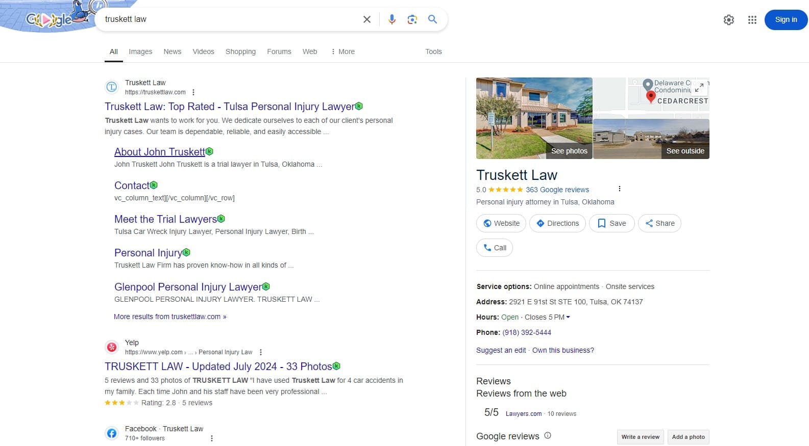 Truskett Law Google Profile